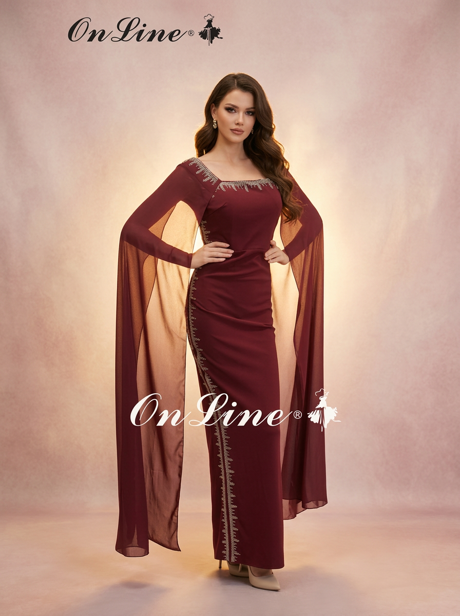 Ivory and rose draped evening gown